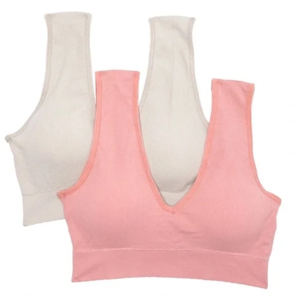 Comfort by Real Seamless Plunge Bra - Pack of 2 in Rose/Tan - Picture 1 of 4